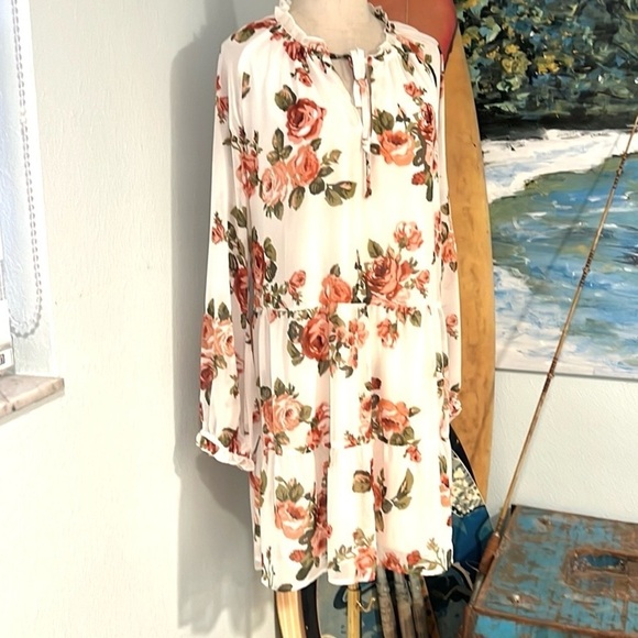 HP🎉Show Me Your MuMu,Chiffon Floral Dress, Completely Lined,Execlt Cond,Size XXL - Picture 5 of 11